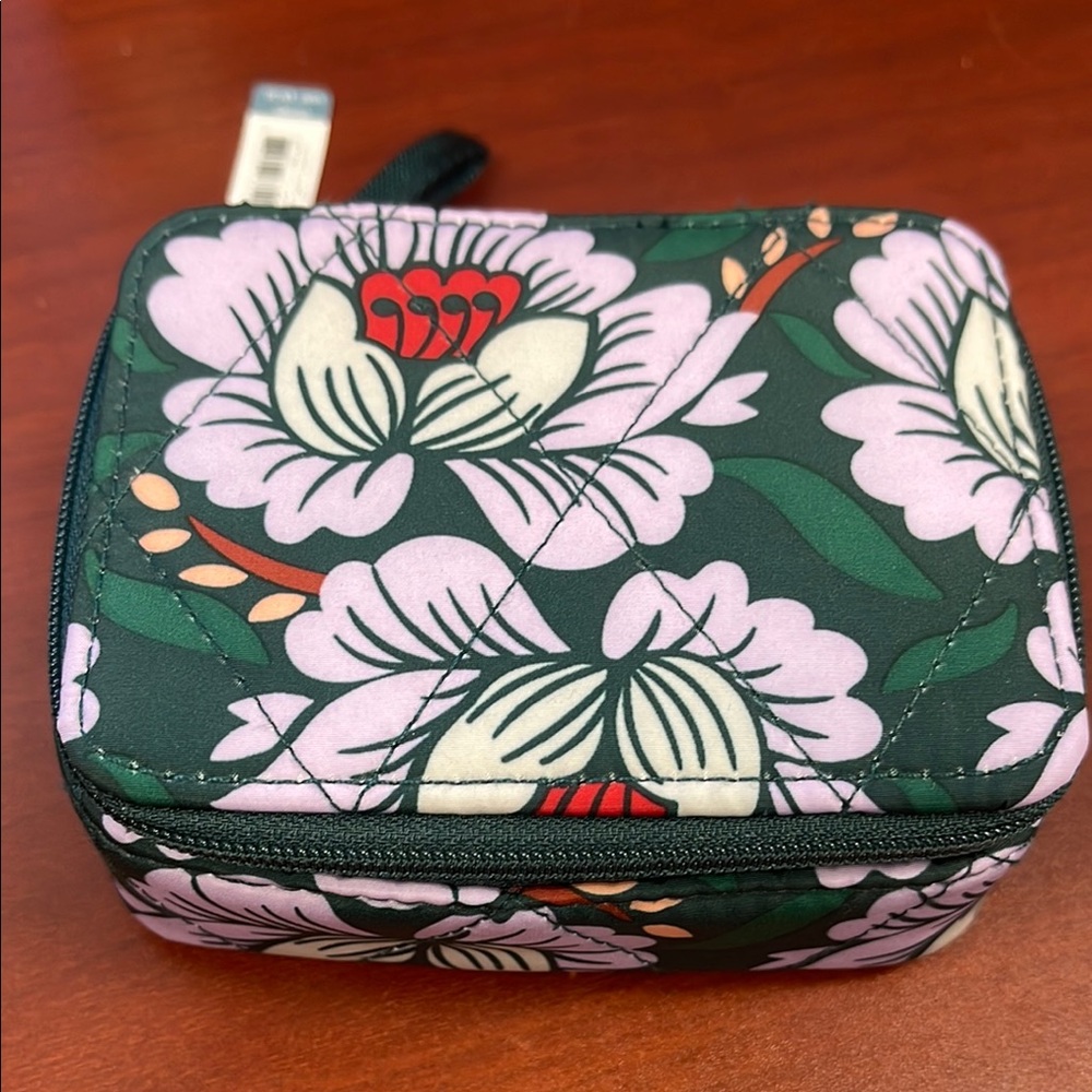 Floral Quilted Cosmetic Bag